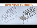 Inventor 2021 tutorial 221  frame design  steel structure plant manufacturing