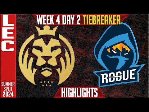 MDK vs RGE Tie Breaker Highlights | LEC W4D2 Summer 2024 | MAD Lions KOI vs Rogue Week 4 Day 2