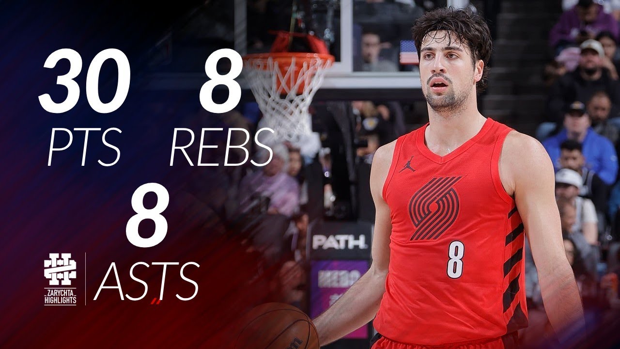 Deni Avdija 30 pts 8 rebs 8 asts vs Kings 25/26 season