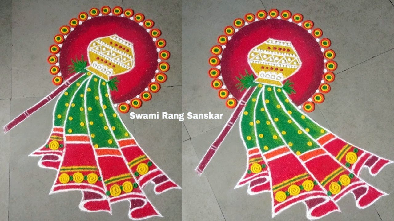 Gudi #padwa special rangoli design/ easy #ugadi rangoli ...
