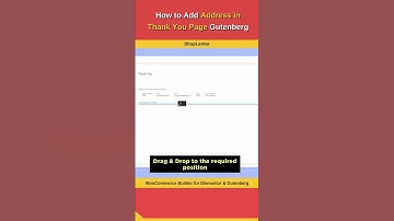 How to Add Address in Thank You Page Gutenberg Block #woocommerce #wordpress #shortsvideo