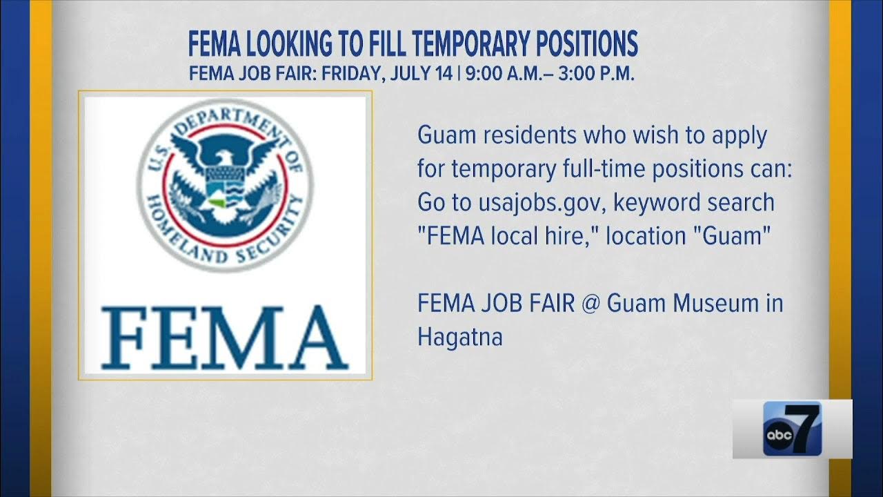 FEMA Looks to Fill Temporary Positions; Job Fair Scheduled for Friday