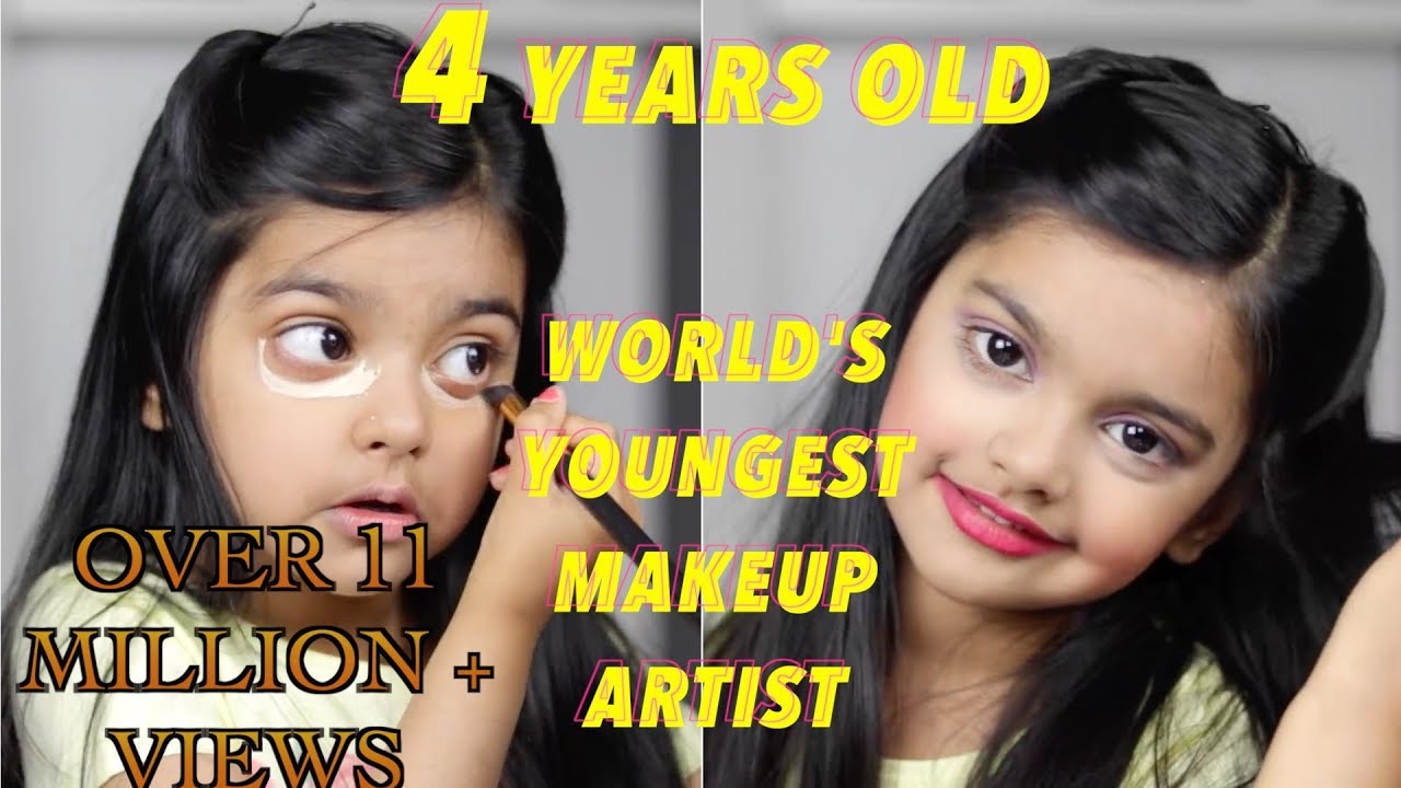 The Worlds Youngest Makeup Artist Does Her Makeup 4 Year Old