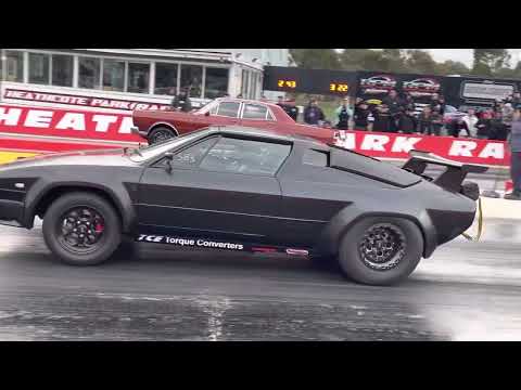 Lamborghini Jalpa toyota camry gearbox behind a 1000+hp LS twin turbo