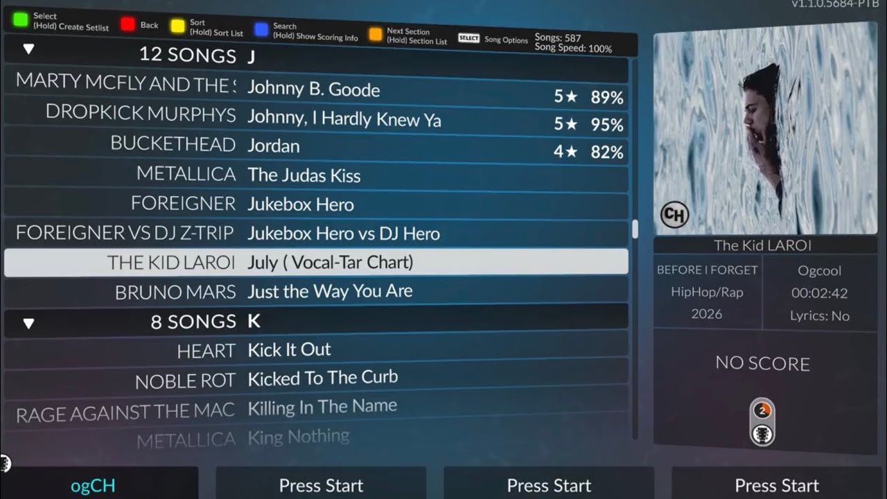 The Kid LAROI - July (Clone Hero Chart) 
