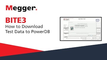 Megger BITE3: How to Download Test Data to PowerDB