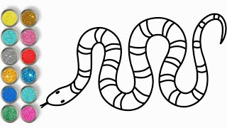 Learn How to Draw Snake ♥ Snake Drawing and Coloring for Kids ♥