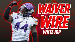 Best WK13 IDP Waiver Wire DB Sleepers for Your Fantasy Football Team!