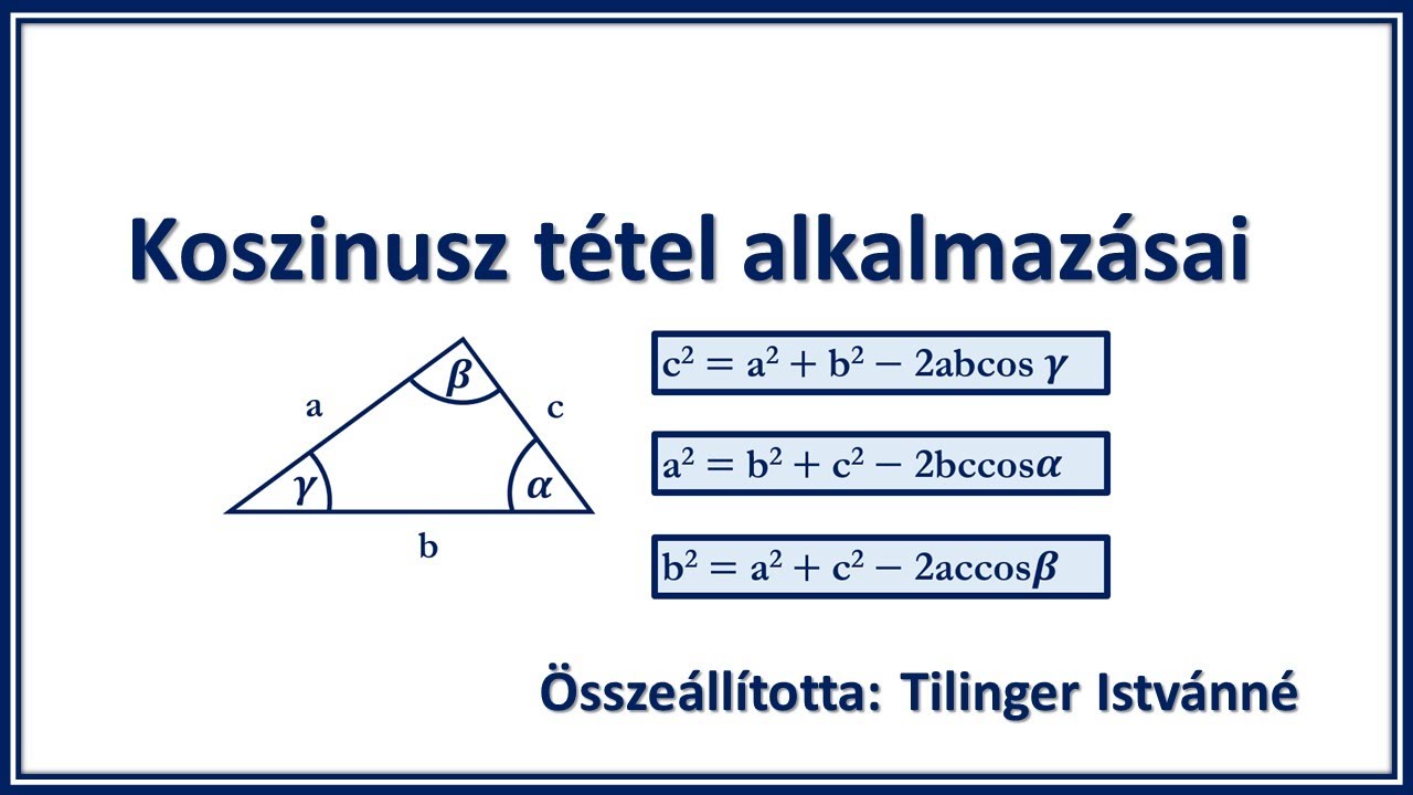 Koszinusz tétel alkalmazásai