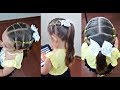 Penteado Infantil fácil com ligas e amarração para escola