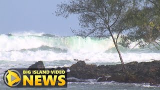 High Surf Warning Closes Keaukaha Beaches (Dec. 6, 2017)