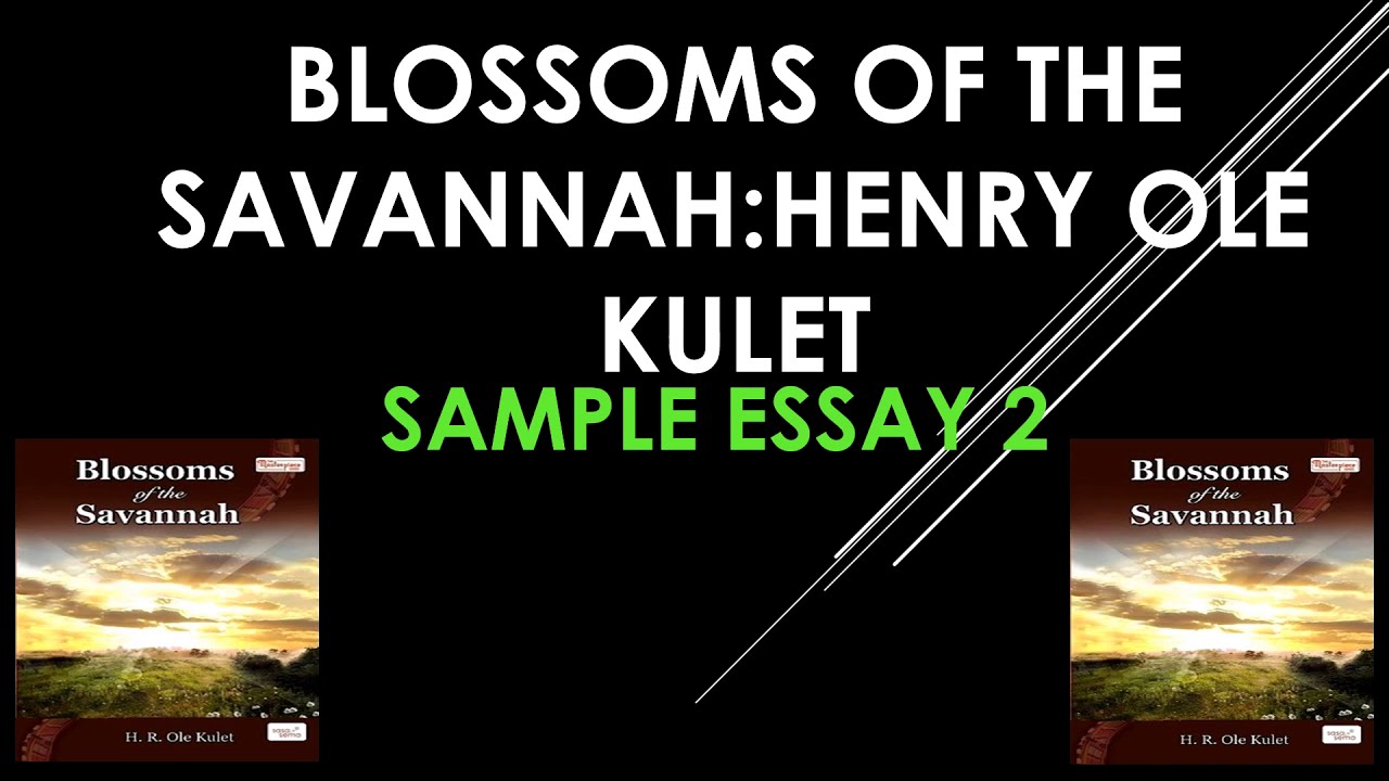 sample essay questions on blossoms of the savannah