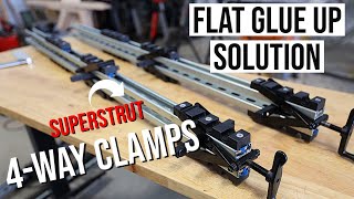 4way Clamps For Woodworking  Get Flat Panel Glue Ups Using Superstrut