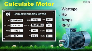 Calculation of Induction Motor  KW/ RPM / HP /Current /@Circuit info screenshot 5