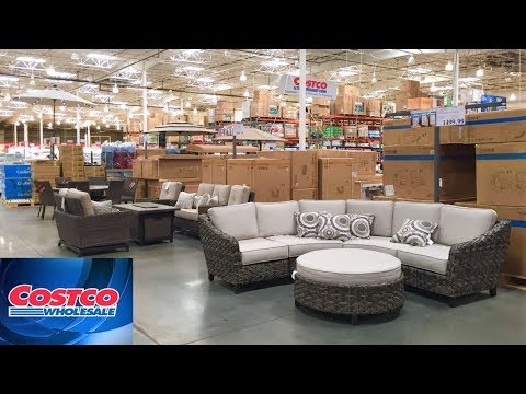 COSTCO PATIO FURNITURE SOFAS COUCHES ARMCHAIRS HOME DECOR SHOP WITH ME SHOPPING STORE WALK