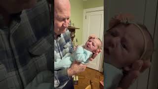 My 8th baby meeting her great grandad #wholesome #grandpa #baby #mom #family #pregnancy #familyvlog