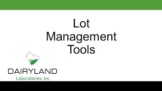 Lot Management Tools