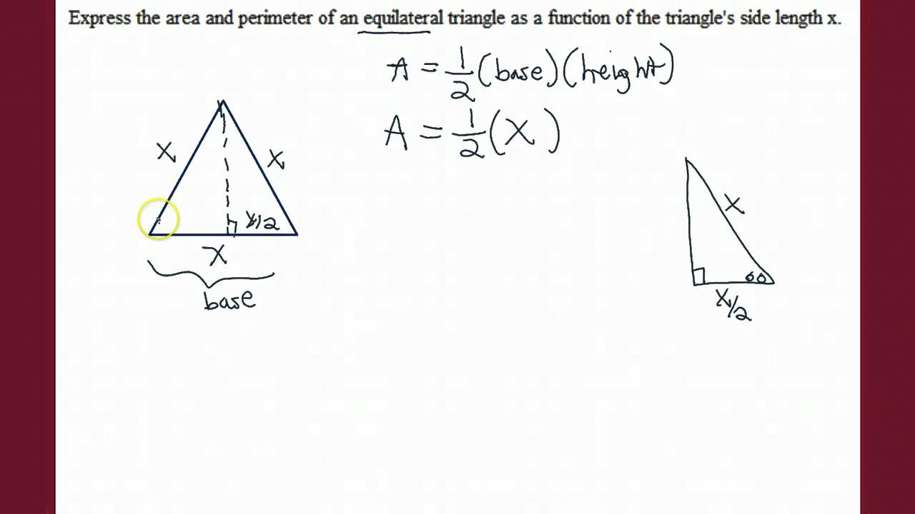 UPenn Math 103 Equilateral Triangle Area and Perimeter YouTube