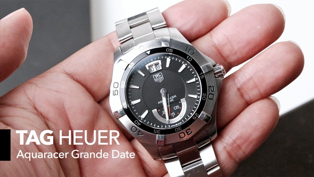 TAG HEUER - Aquaracer Grande Date Quartz watch (Entry level watch) - YouTube