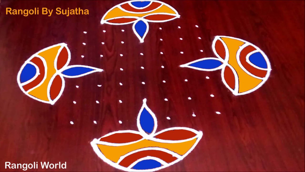 Dot Rangoli: 11x3x3 Lotus Rangoli : How To Make Rangoli || Aarti ...