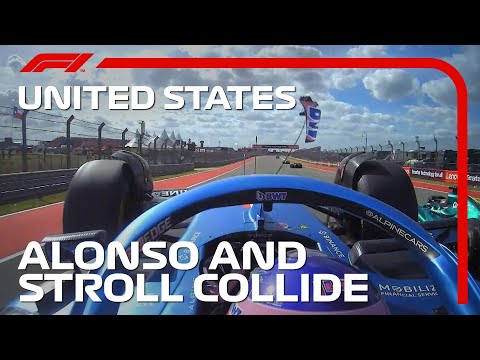 Fernando Alonso And Lance Stroll Collide! | 2022 United States Grand Prix