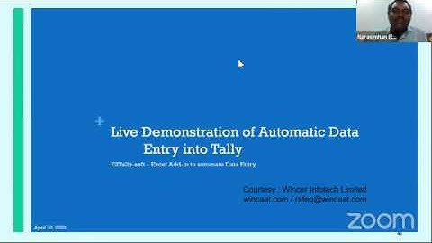 Automated Data Entry into Tally Using E2Tally-Soft - Extract of presentation by CA. E.Narasimhan