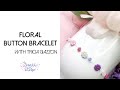 DIY Button Flower Bracelet 🌸✨ | Purple, Black, &amp; Pink Floral Stretch Bracelet