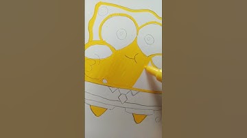 Drawing Spongebob with Posca Markers! Very Satisfying (#Shorts)