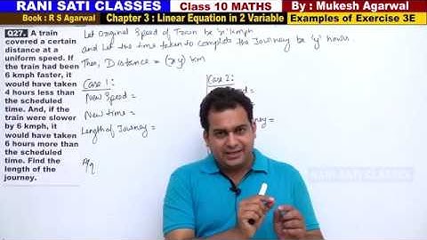 Class 10 Maths (Ex 3E Example 27) Linear Equation in 2 Variable (RS Aggarwal 2020)
