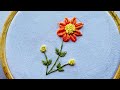 Ring Stitch Flower Hand Embroidery l Hand Embroidery Flowers for Beginners #embroidery