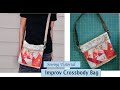 improv crossbody bag with zippered closure and pockets - sewing tutorial