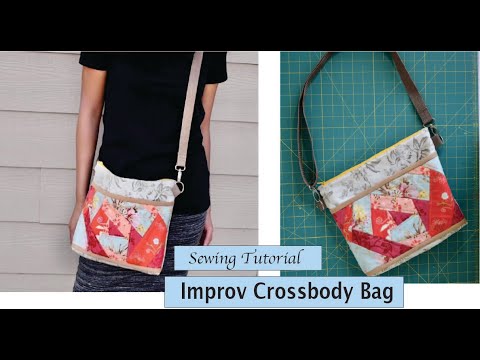 improv crossbody bag with zippered closure and pockets - sewing tutorial - YouTube