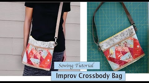improv crossbody bag with zippered closure and pockets - sewing tutorial