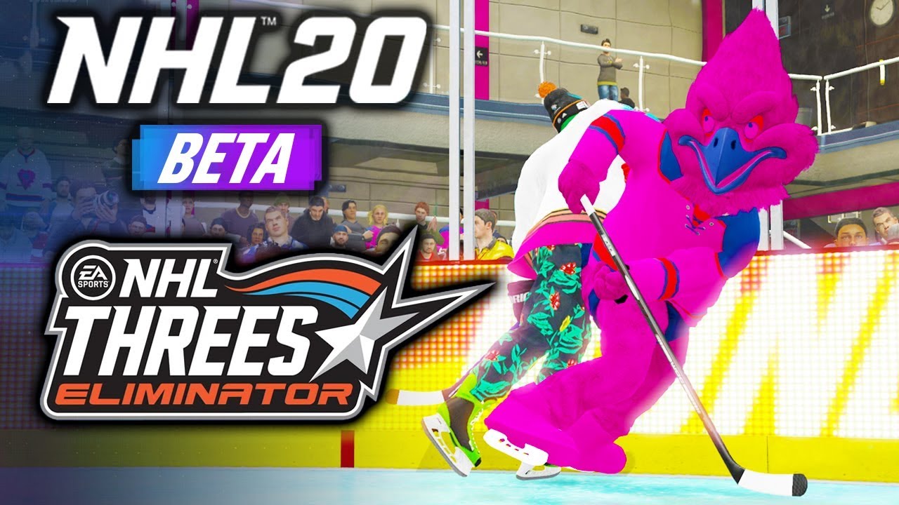NHL 20 Beta THREES ELIMINATOR Gameplay | CRUSHING SOME CREEPY MASCOTS