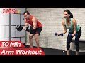 30 Minute Dumbbell Arm Workout for Women & Men at Home with Weights - Muscle Building Arms Exercises