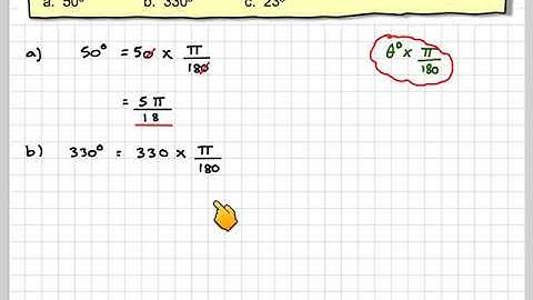 Converting angles in degrees to radians