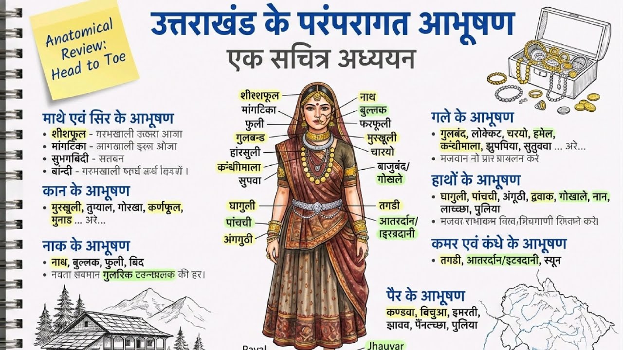 उत्तराखंड के प्रमुख परंपरागत आभूषण | Uttarakhand Traditional Jewellery | UKPSC UKSSSC GK