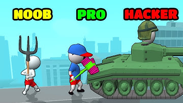 Draw Weapon 3D Gameplay - NOOB vs PRO vs HACKER (iOS/Android)