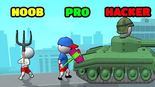 Draw Weapon 3D Gameplay - NOOB vs PRO vs HACKER (iOS/Android) screenshot 1