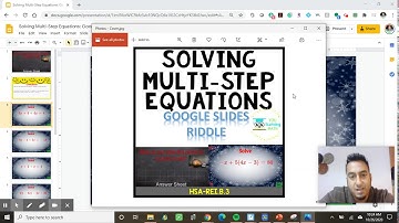 Solving Multi Step Equations Google Slides Riddle Preview