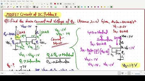 MOSFET Circuits at DC: Microelectronics Circuits Exercises: Numerical 3