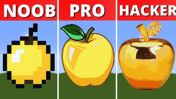 Pixel Art (NOOB vs PRO vs HACKER) Golden Apple in Minecraft