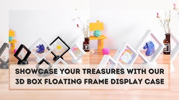3D Box - Floating Frame Display Case -  Coin Display Box for Challenge Coins, Rocks and more