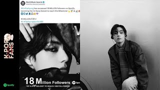 BTS V Adds New Achievement: Reaches 18 Million Followers on Spotify as a K-POP Solo Artist!