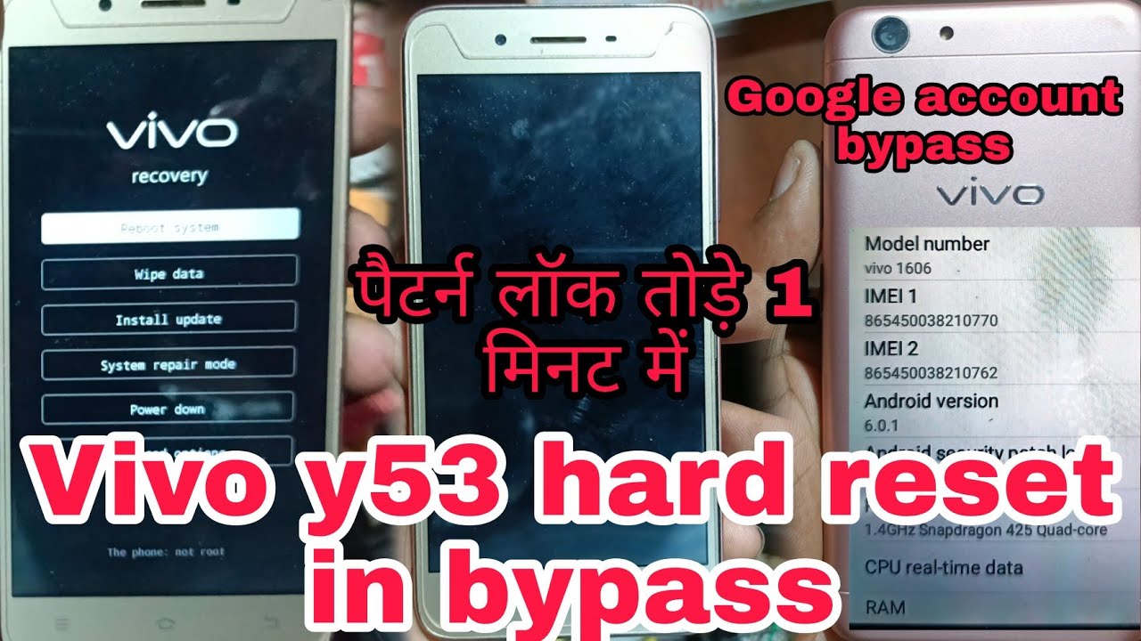 1 मिनट में Vivo y53 hard reset/Vivo1606 hard reset/Vivo y53 ka pattern lock kaise Tode in Hindi 2021