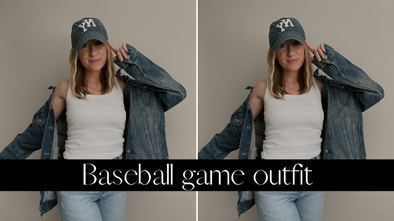 woman baseball game attire