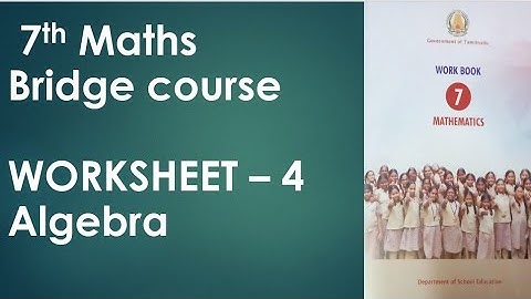 bridge course maths worksheet 4 class 7 Algebra hiba maths