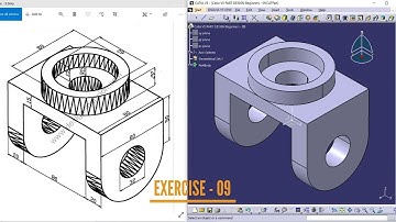 Catia V5 PART DESIGN - 09 || Catia Part Modeling || 3D Part Design || Beginners Exercise
