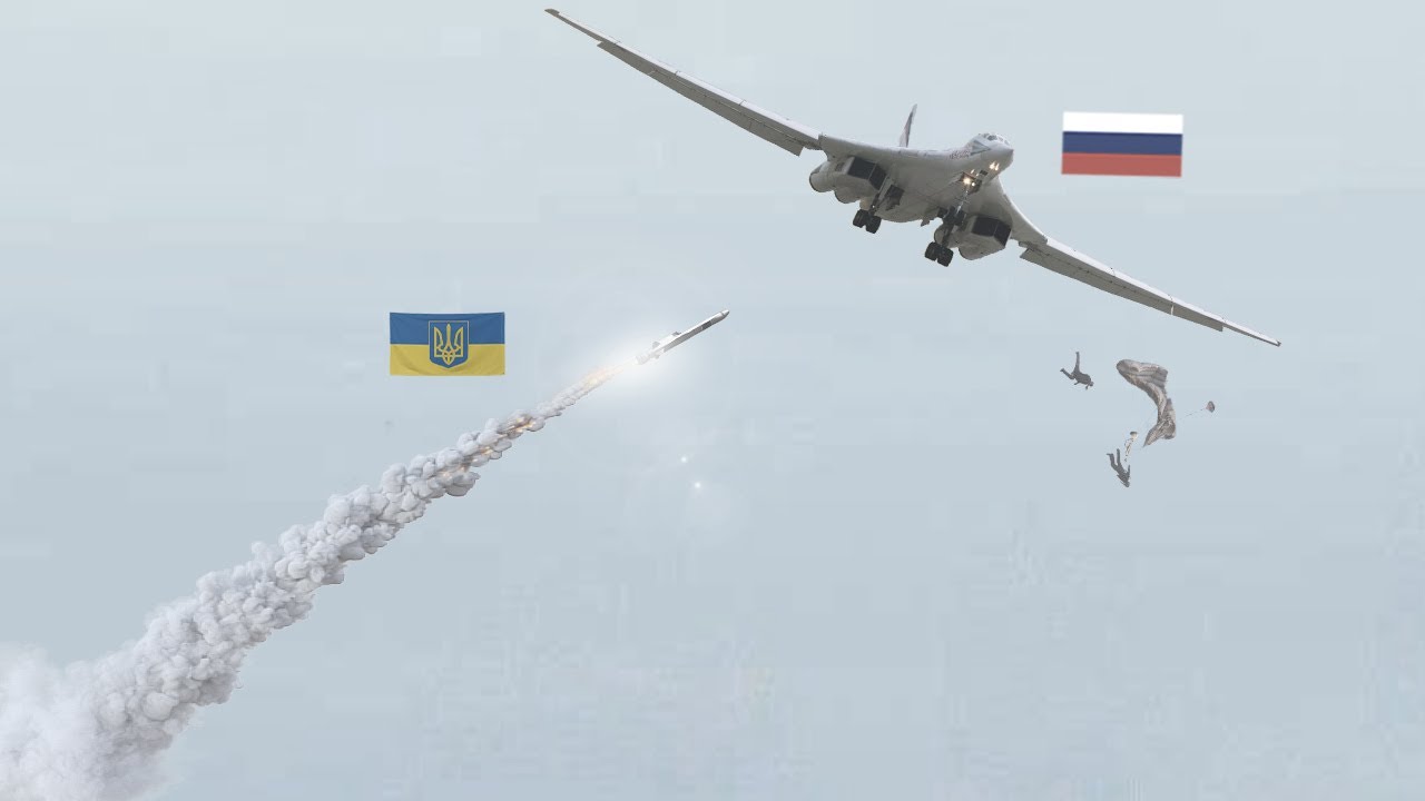 Российский стратегический бомбардировщик Туполев-Блэкджек сбит ракетой Патриот. Пилот и помощник пог