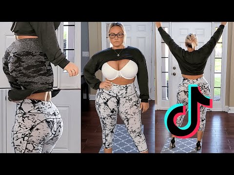 TIK TOK Leggings Amazon Review Try on Mini Haul Big Butt Lifting Leggings High Waisted High Heels